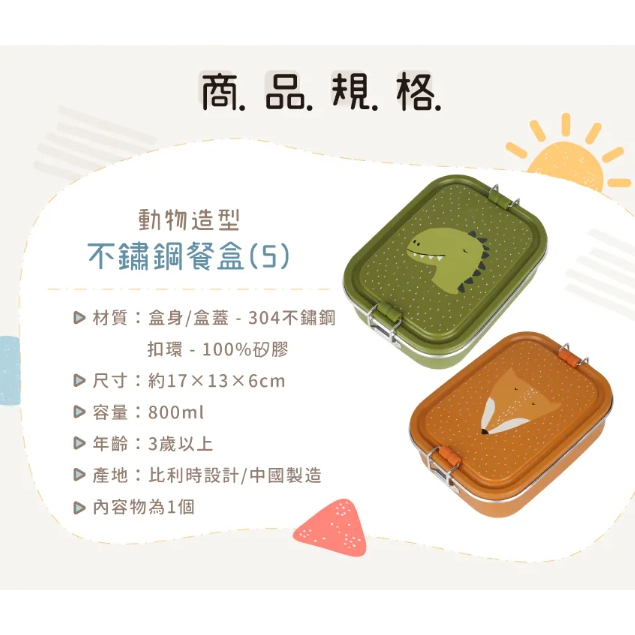 【樂森藥局】比利時Trixie 動物造型不鏽鋼餐盒(S)(多款可選)
