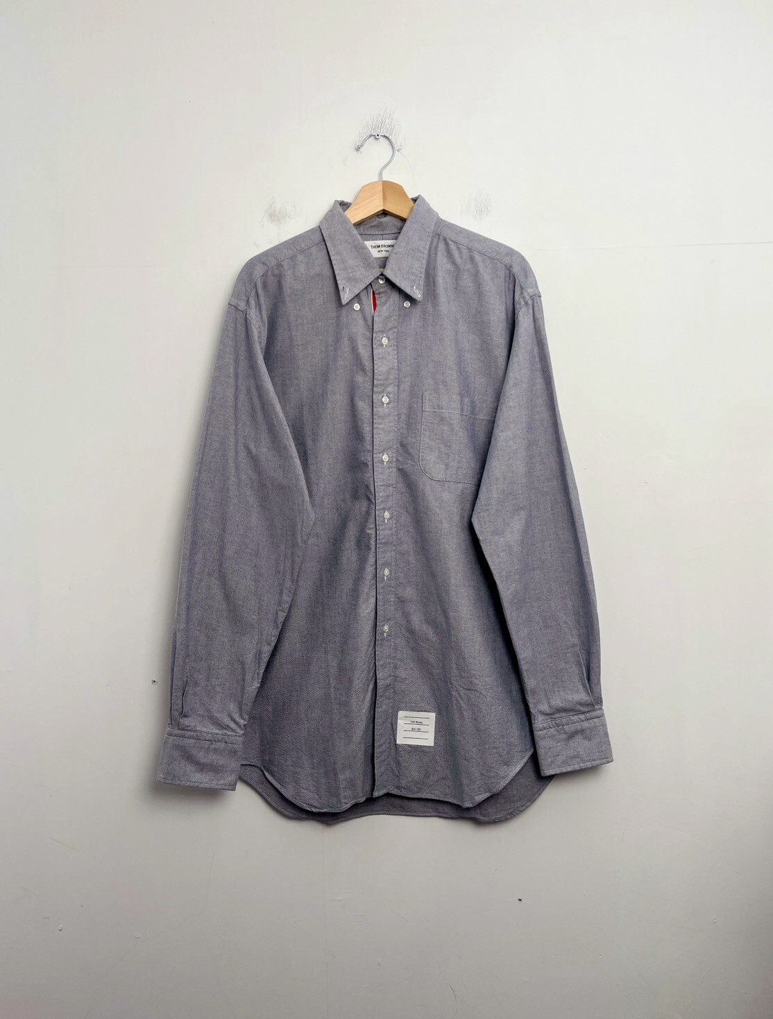 THOM BROWNE Contrast Placket Oxford Shirt SIZE 5