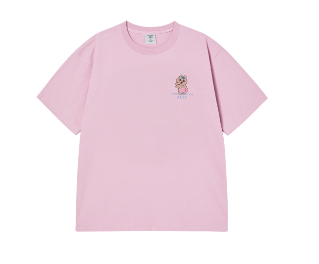[K] ADLV LIGHT PINK TANNING OPANCHU USAGI BASIC LOGO SHORT SLEEVE T-SHIRT, KAV18 (KAV18)