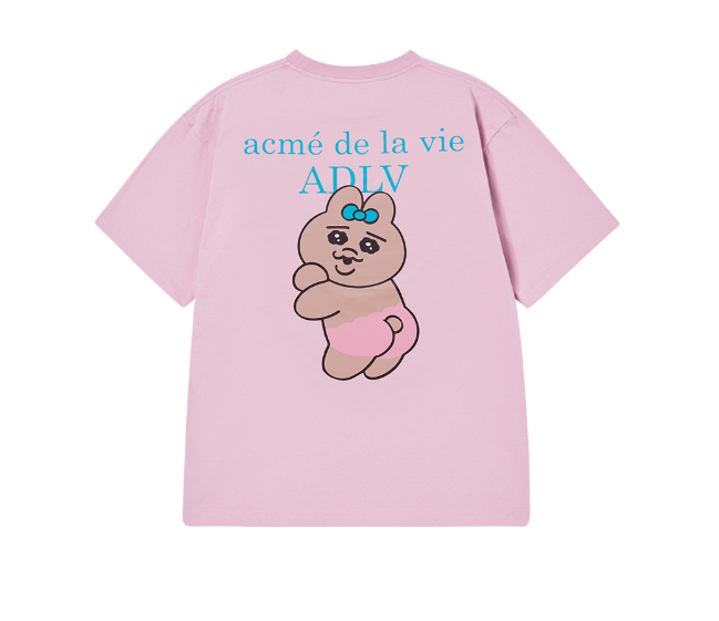 [K] ADLV LIGHT PINK TANNING OPANCHU USAGI BASIC LOGO SHORT SLEEVE T-SHIRT, KAV18 (KAV18)