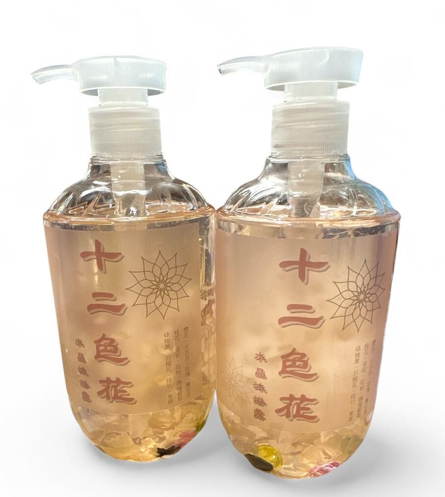 0311PA70-PAT姐健康養生-十二色花水晶沐浴露 (2支)  (經師傅開光) 添加九尾狐人緣油 旺人緣愛情, 保佑平安大吉健康, 招財  容量：500ml（A70）