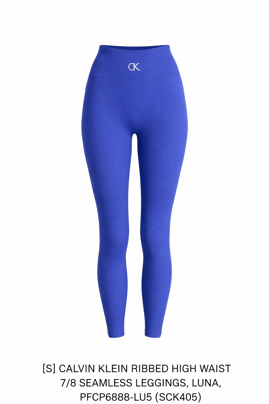 [S] CALVIN KLEIN RIBBED HIGHT WAIST 7/8 SEAMLESS LEGGINGS,LUNA, PFCP6888-LU5 (SCK405)