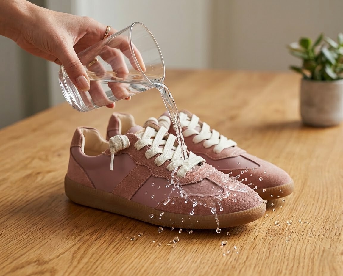 淺色控安心買！艾蜜莉莓果粉粉德訓鞋搭載 3M 防潑水黑科技，抗污好清潔，下雨天也不怕。台灣師傅手工製作，是一雙能陪伴妳三四年的高質感經典款。