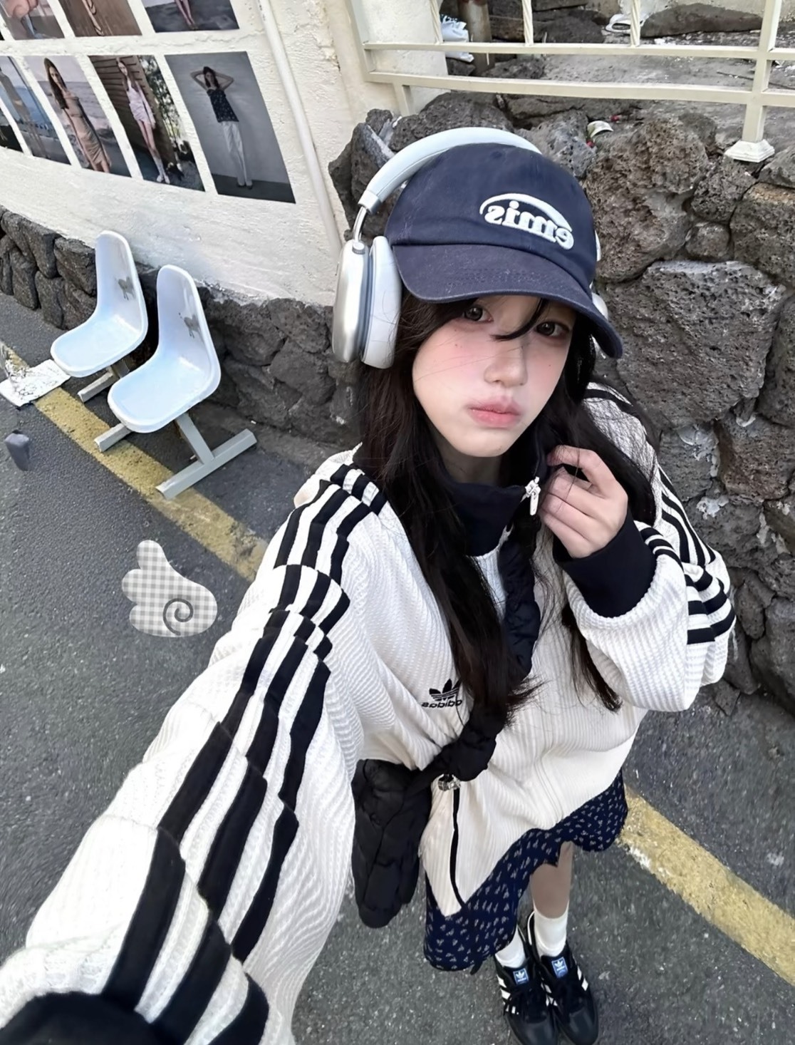 【代購】adidas Originals WAFFLE BBTT 三葉草復古立領運動外套 元彬同款 奇妙白 JW0109