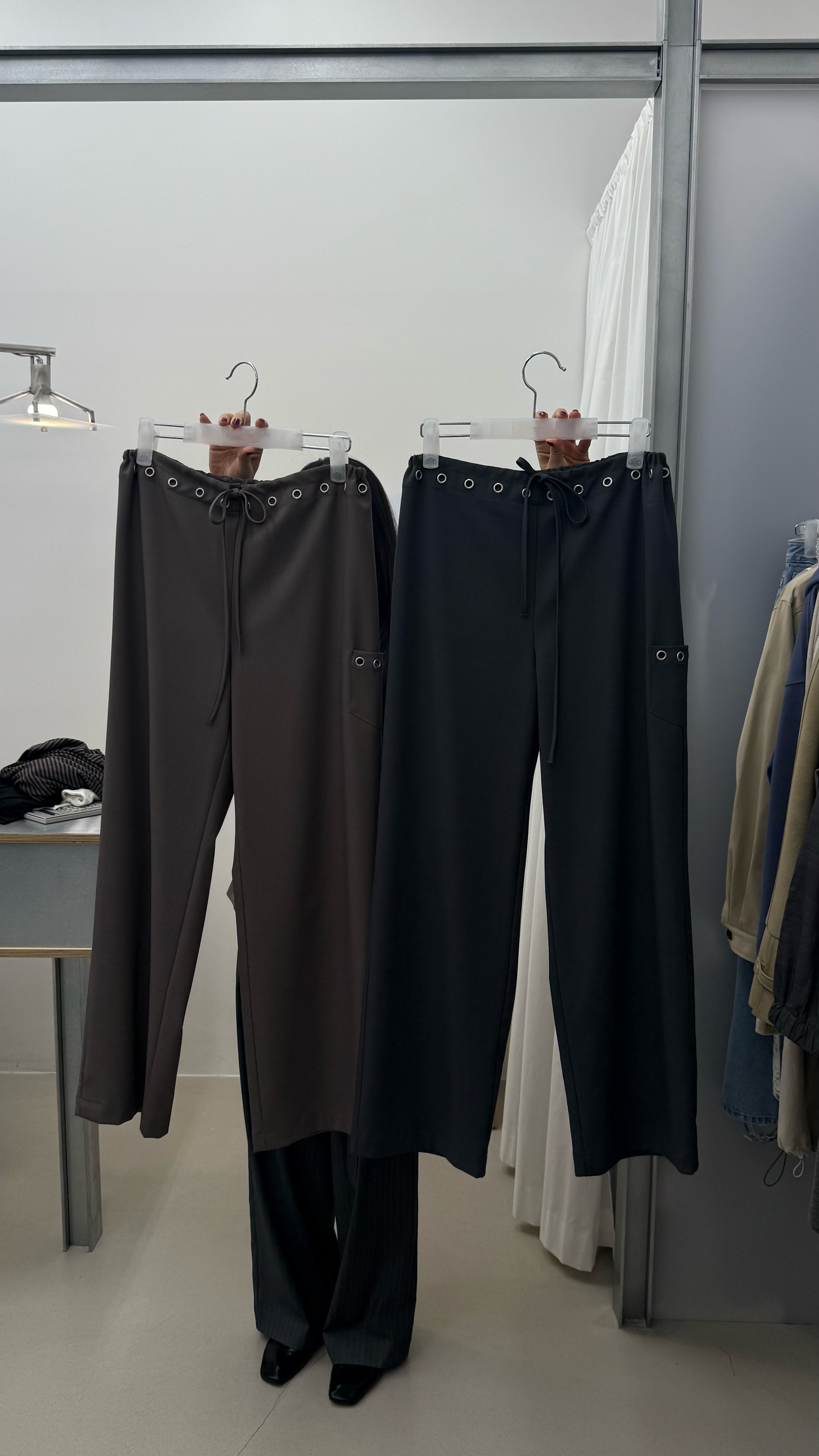 B06-卯釘綁繩西褲(卡其/深灰)