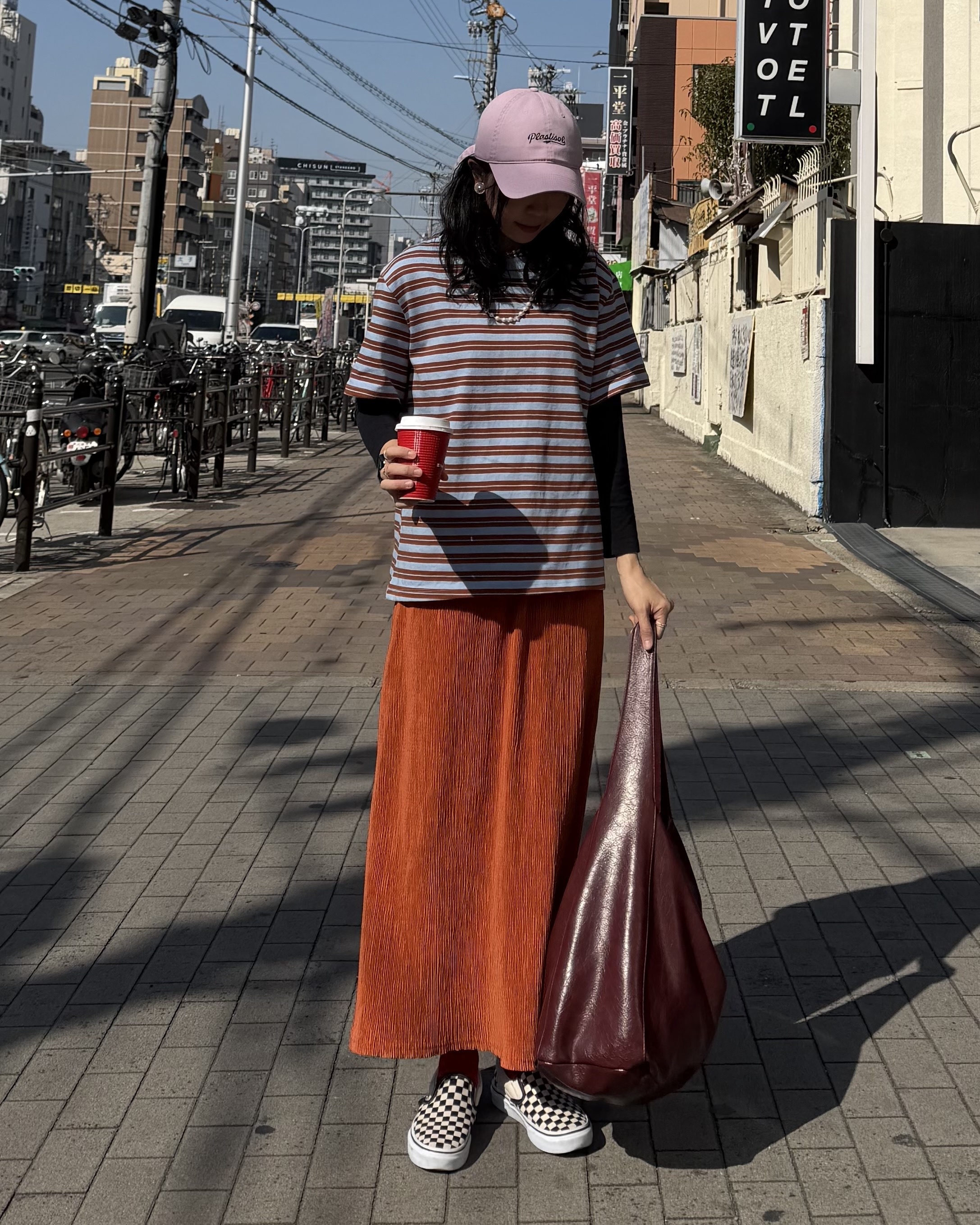 2月新品♥全橡筋腰免熨皺褶裙