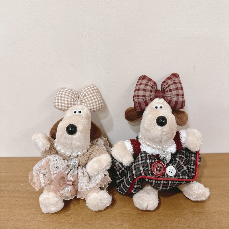 《03125》公主蝴蝶結格紋款掌門狗吊飾