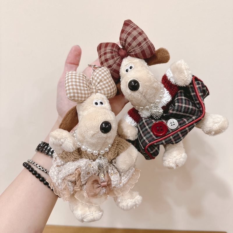 《03125》公主蝴蝶結格紋款掌門狗吊飾