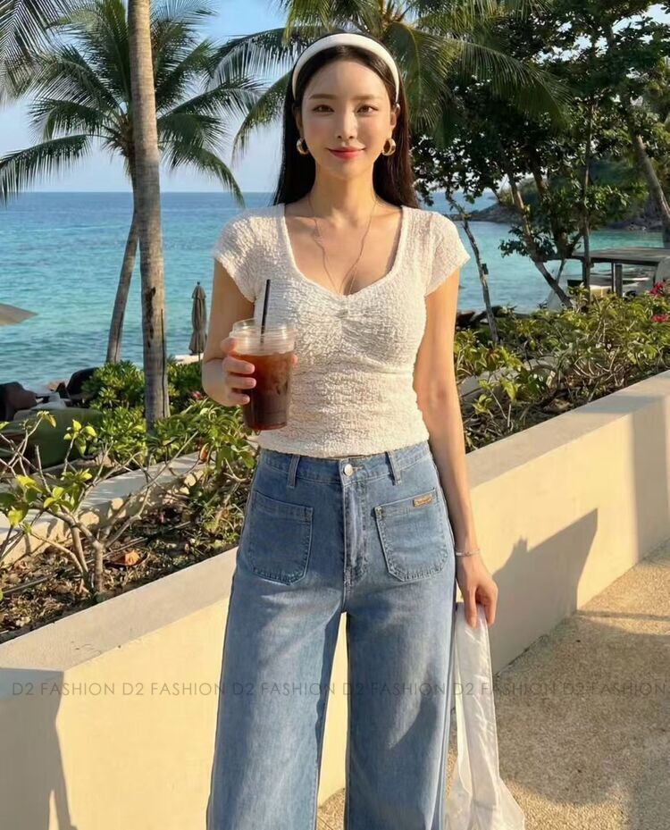 Howluk雙袋軟滑洗水牛仔褲 #H6008