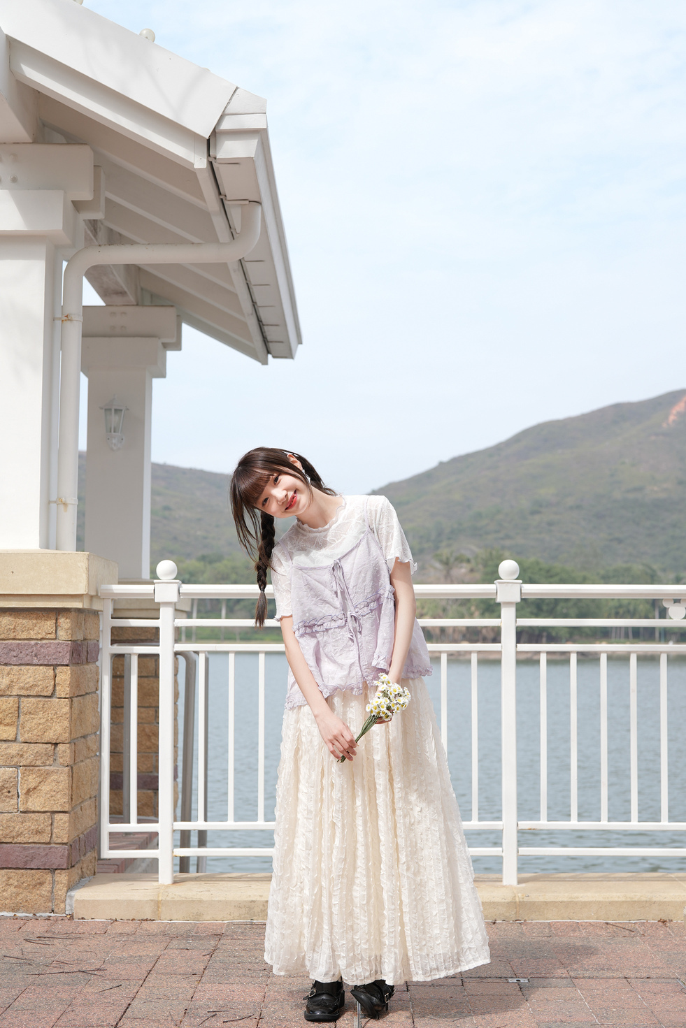 水母波浪皺褶半截裙 · 2色入