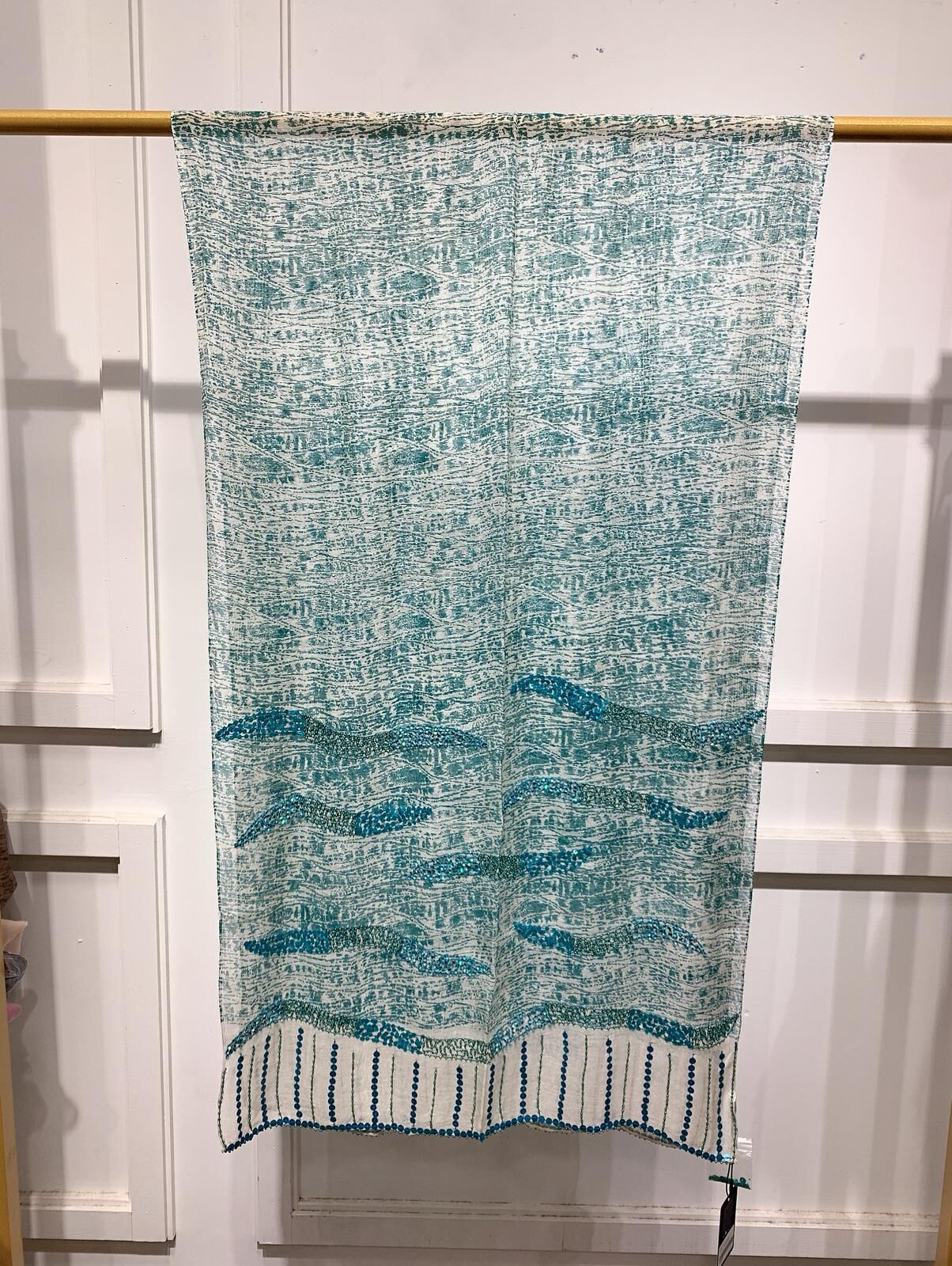 WM043 Scarfesia 藍白配色絲巾 100% Silk