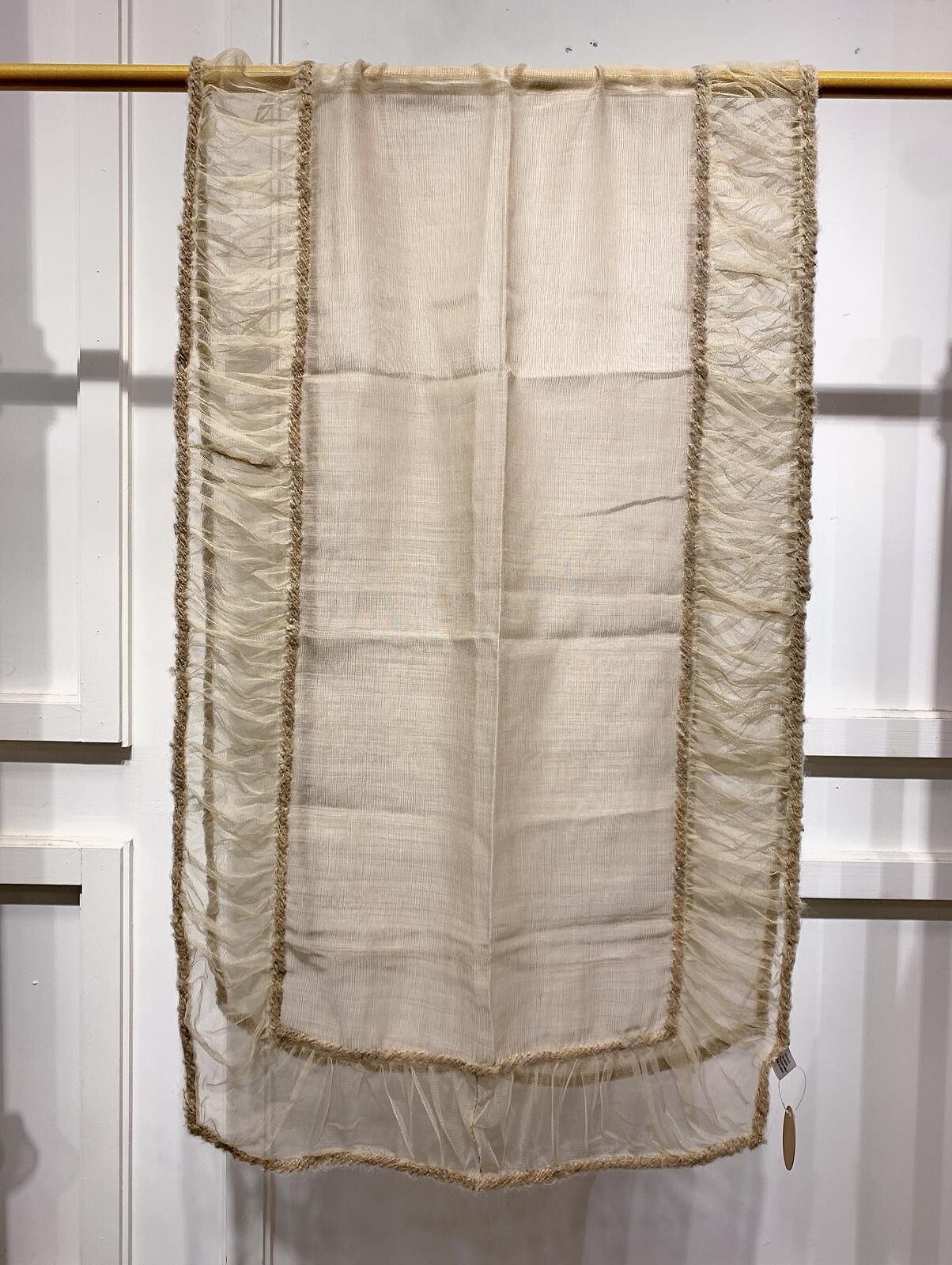 WM036 Scarfesia 淺金杏色絲巾 75% Wool 25% Silk