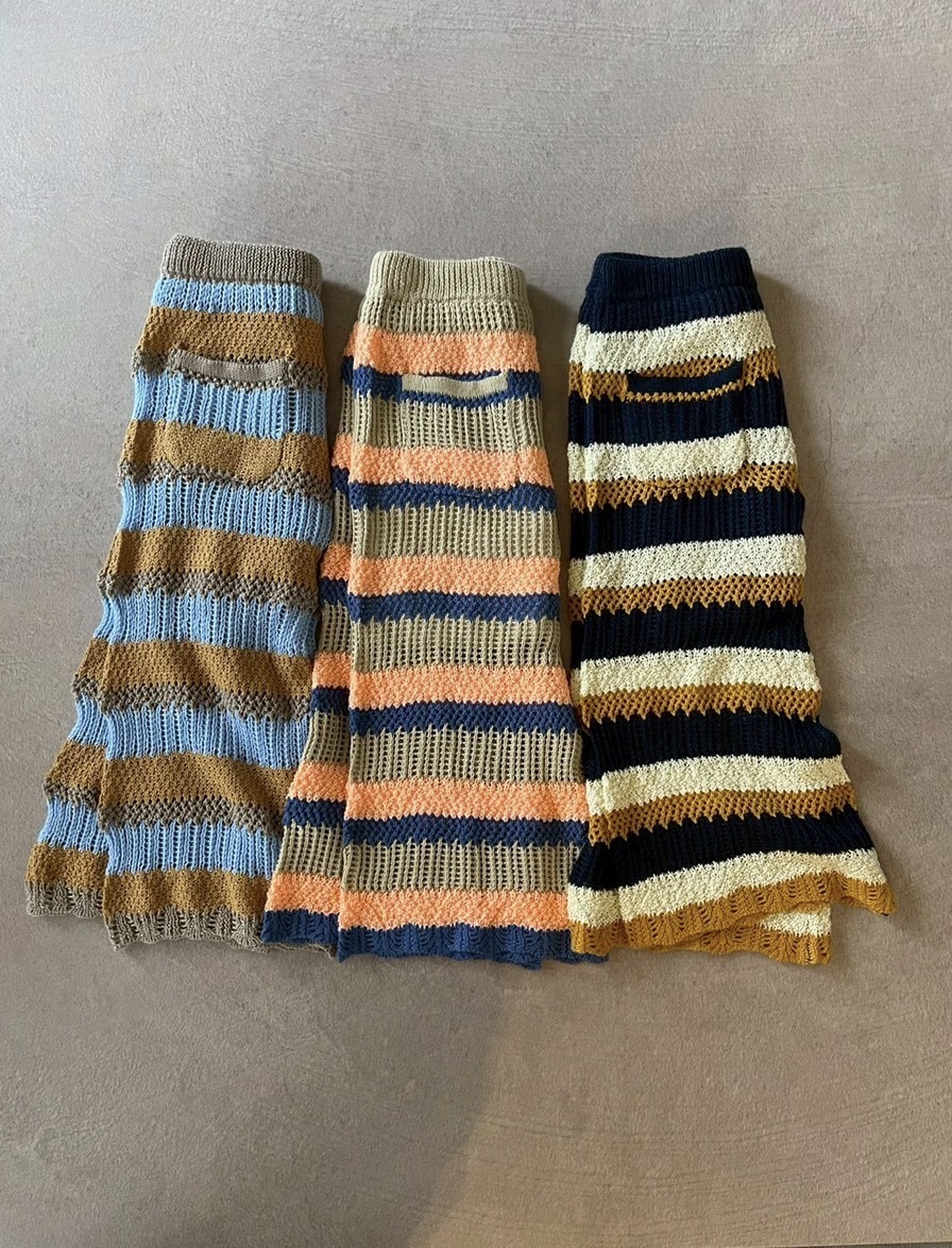 (現貨) 𝙎𝙐𝙆𝘼𝙎𝙃𝙄𝘼𝙈𝙄 𝙗𝙤𝙧𝙙𝙚𝙧 𝙥𝙖𝙣𝙩𝙨 / 針織褲