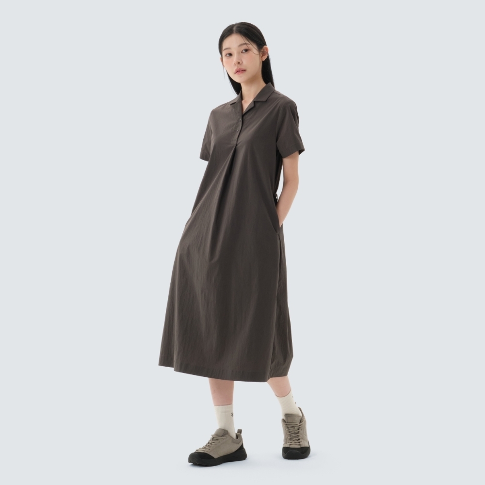 【代購】Snow Peak Root Collar Dress 領口機能連身裙 灰色 雪鋒 S26MWR-OP61