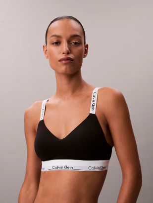 [S] CALVIN KLEIN BLACK MODERN COTTON LIGHTLY LINED BRALETTE, QF7059-001 (SCK782)