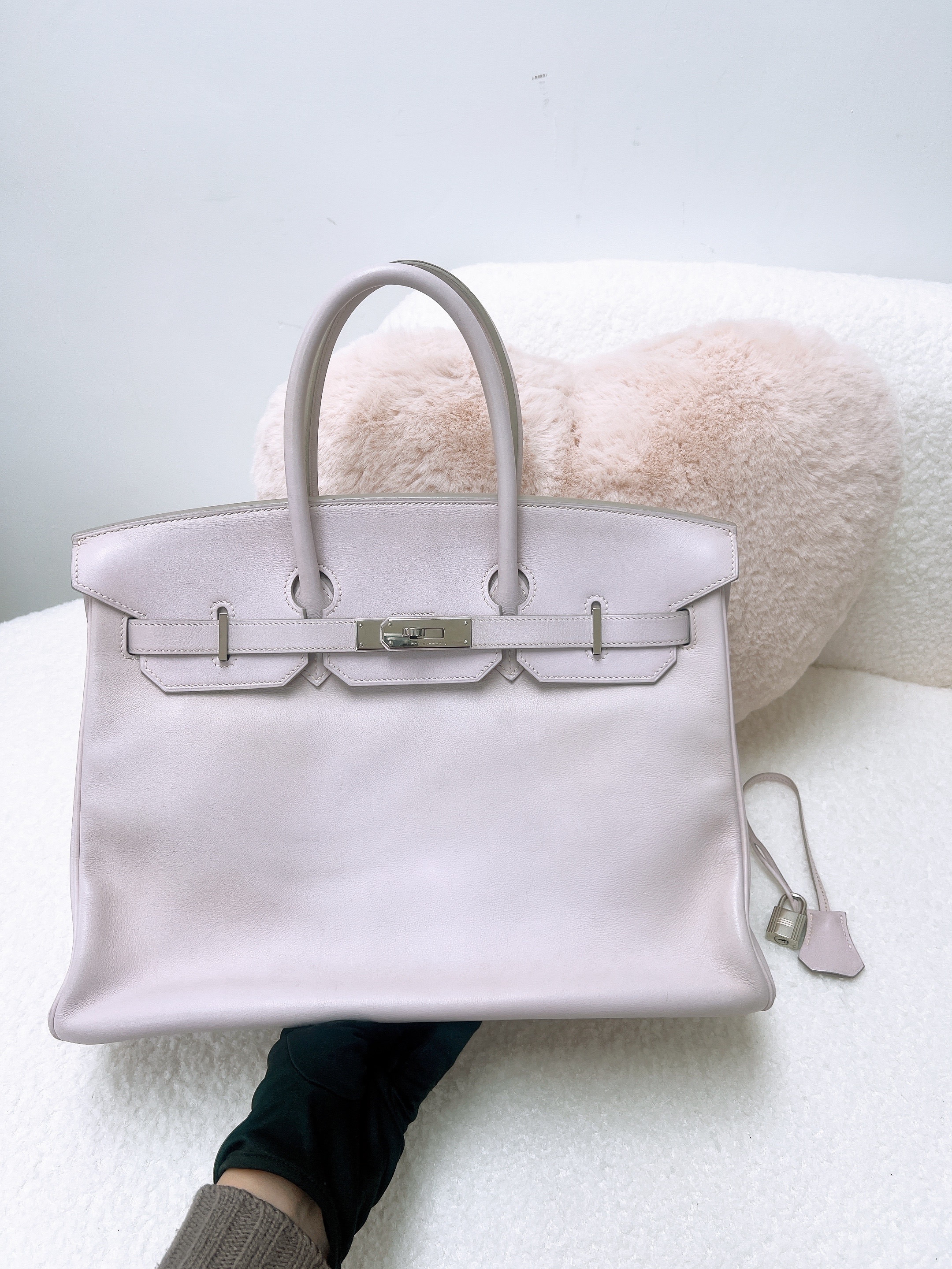Hermes birkin 35 (pale pink/ PHW/ stamp square K)