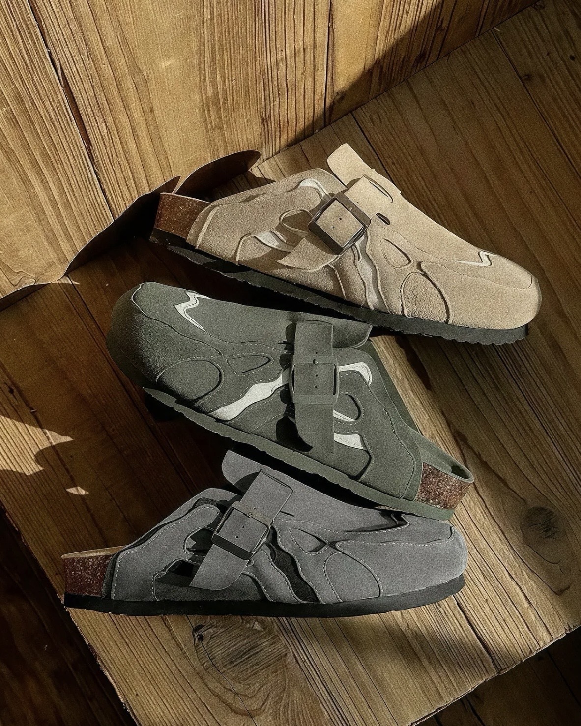 kaltendin 解構懶人鞋 勃肯鞋 麂皮 耐磨 防滑 厚底 拖鞋 男女鞋 深灰 卡其 軍綠