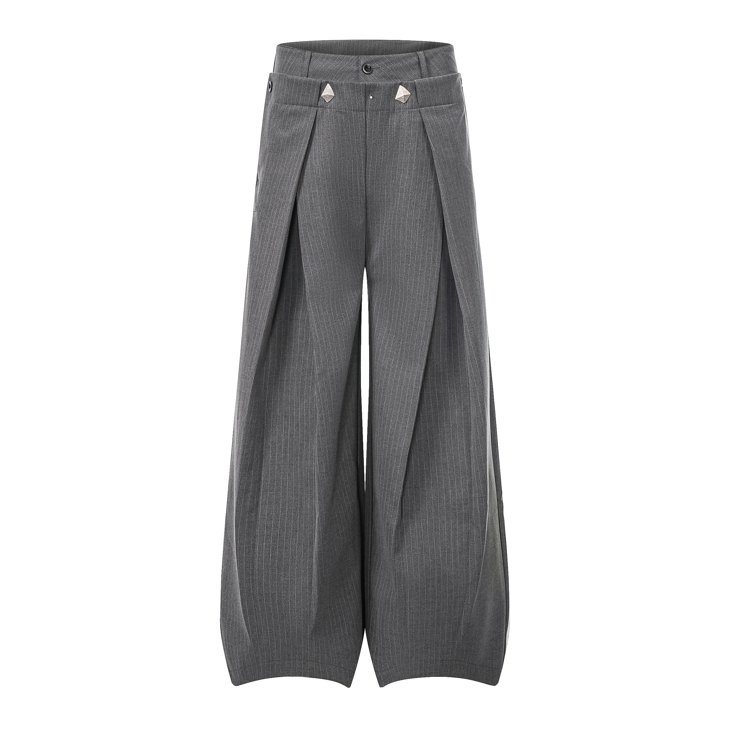 《S.V》解構重疊腰頭細條紋西裝褲