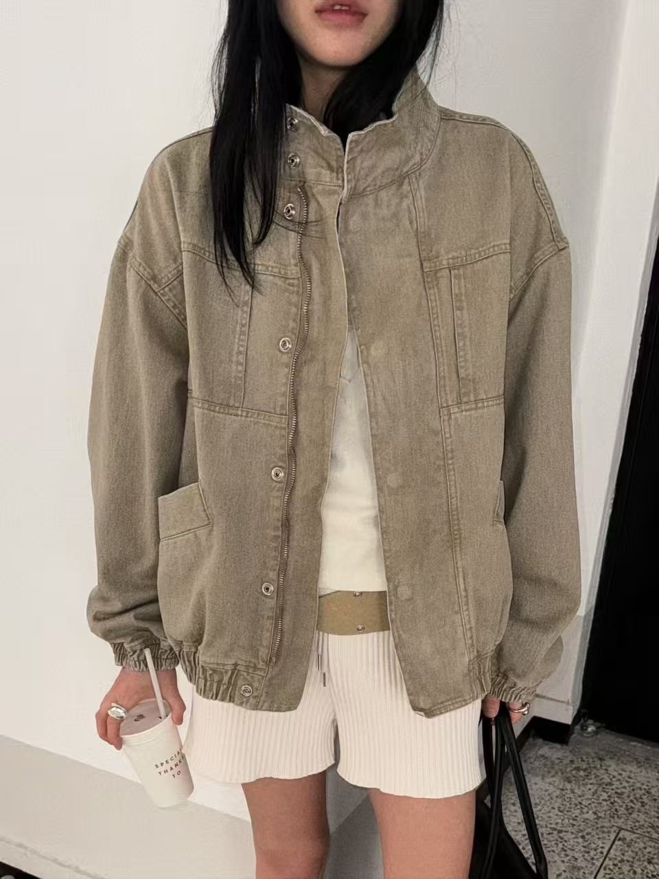 656 正韓復古立領工裝夾克外套