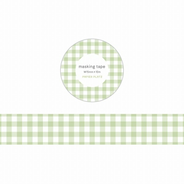 綠色格子 和紙膠帶｜日本PAPIER PLATZ