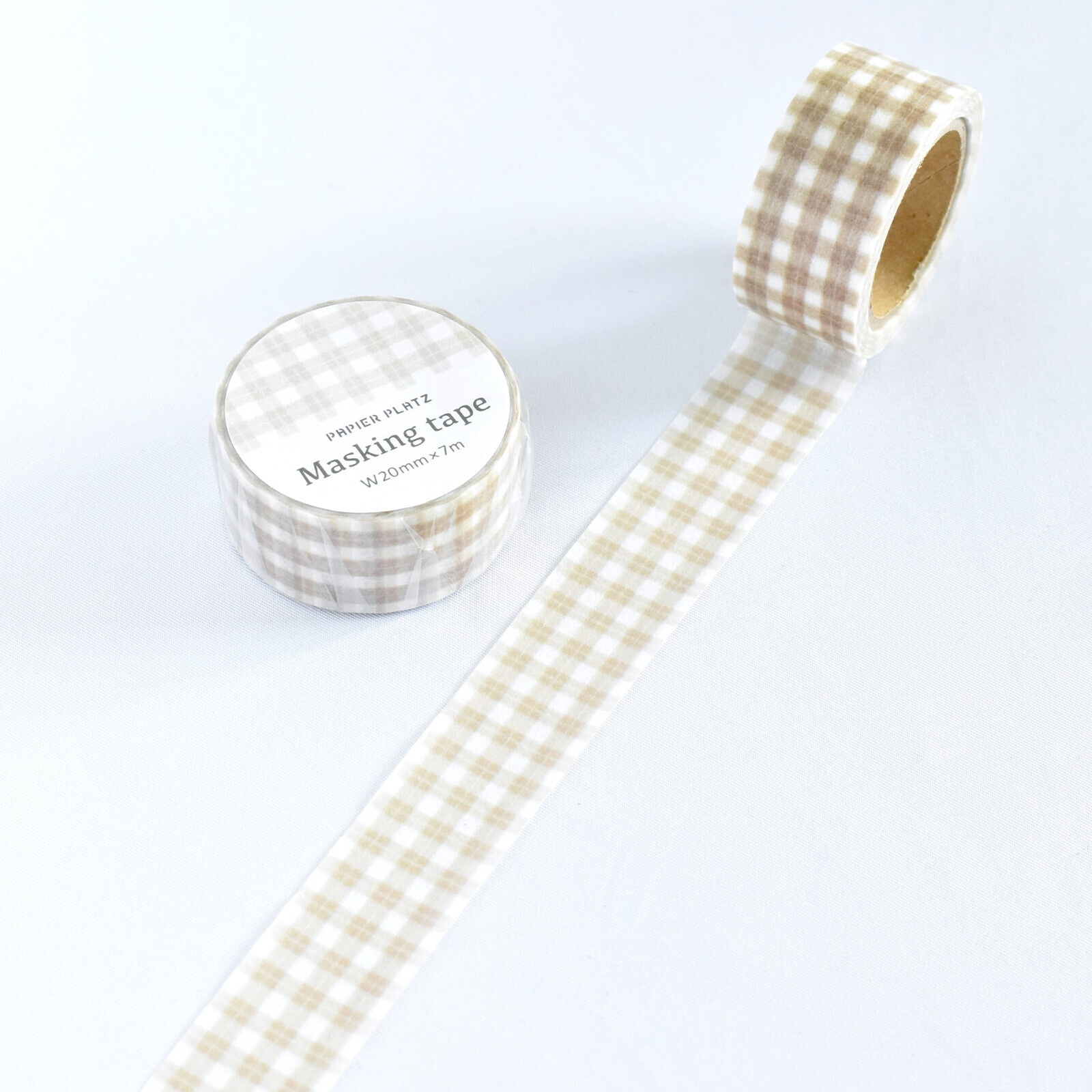 淺棕色格子 和紙膠帶｜日本PAPIER PLATZ
