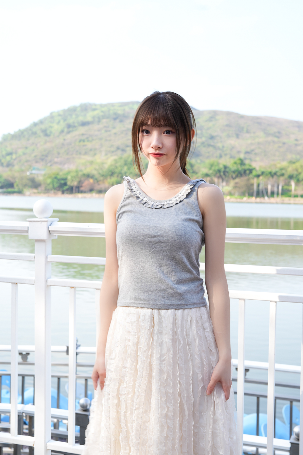 Lace皺褶領2-way背心 · 3色入