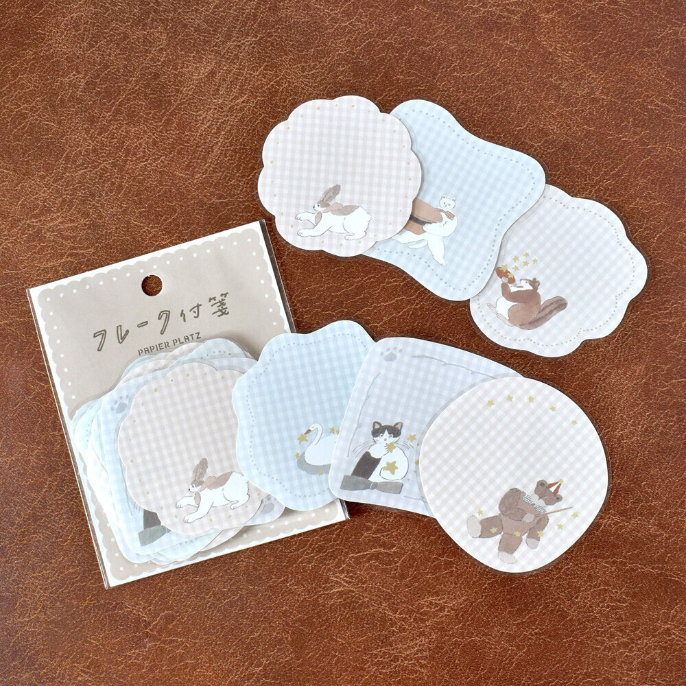 格子 Tobimatsu Shoichiro 可書寫 30枚貼紙包 ｜日本PAPIER PLATZ