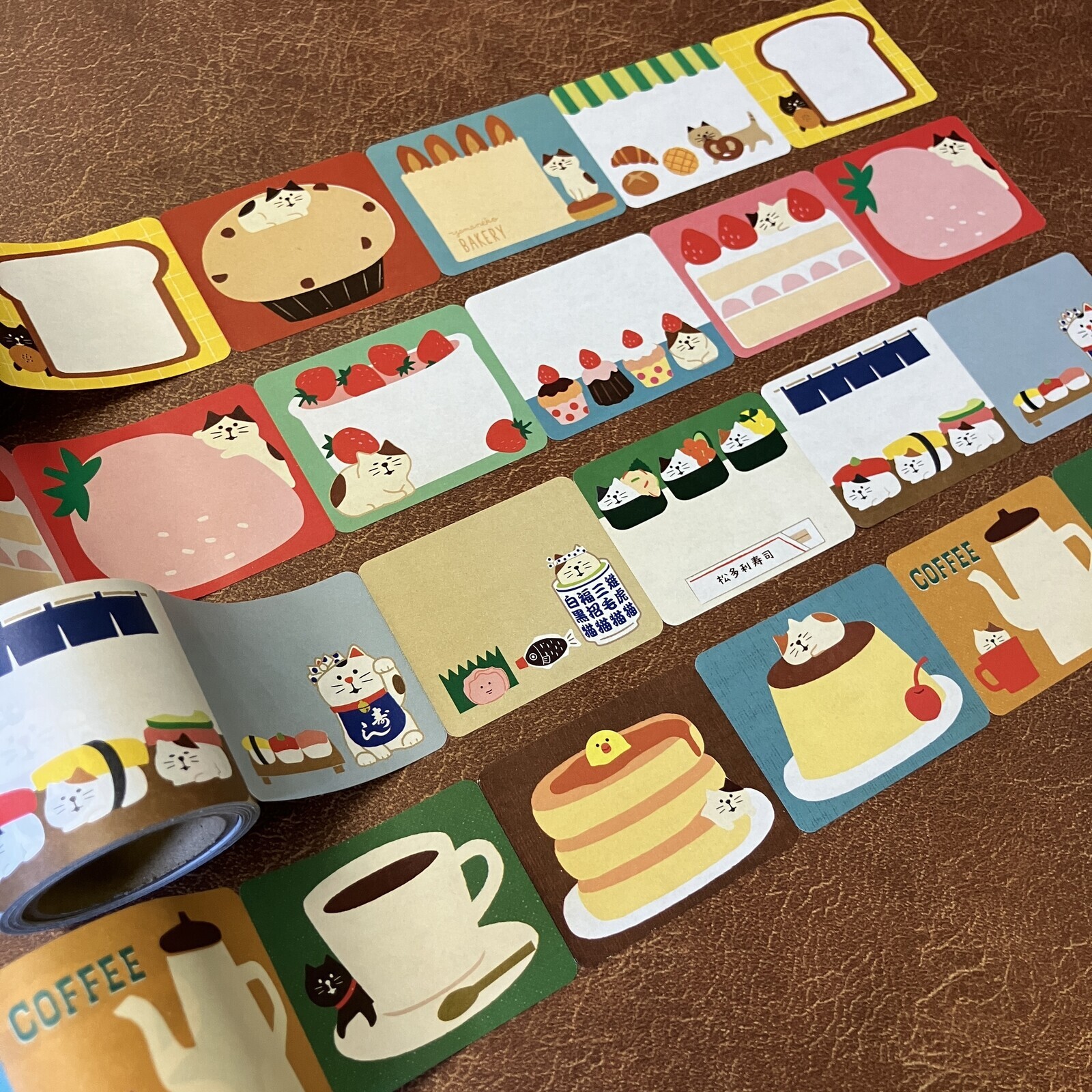 concombre 貓咪食物 100枚便利貼卷｜日本PAPIER PLATZ