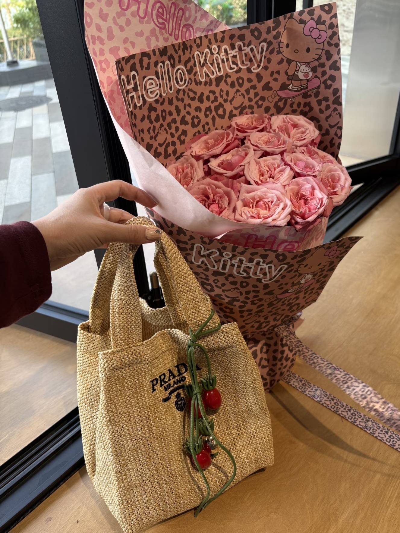 Prada beauty Gift mini Tote 贈品編織小袋仔