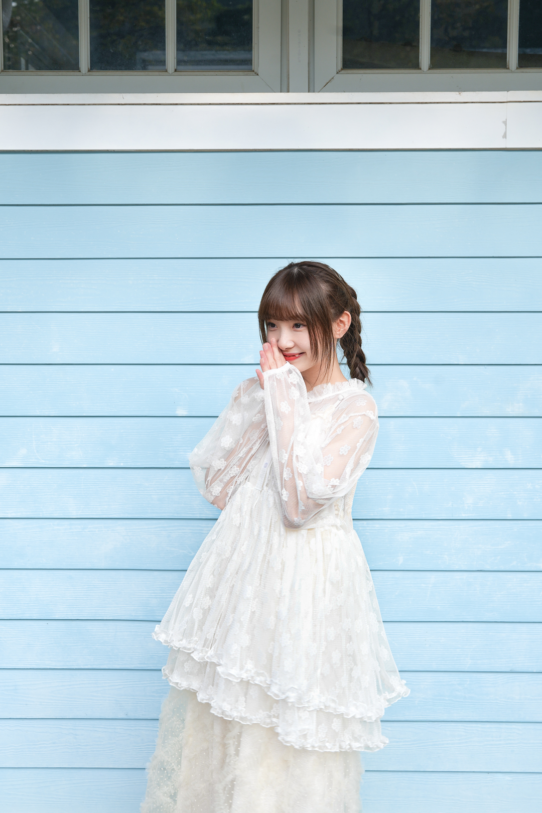 半透小花雙層下擺Top · 1色入