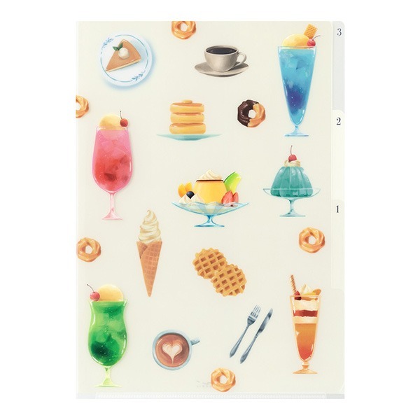 喫茶店 3層資料夾 A4｜日本MIDORI