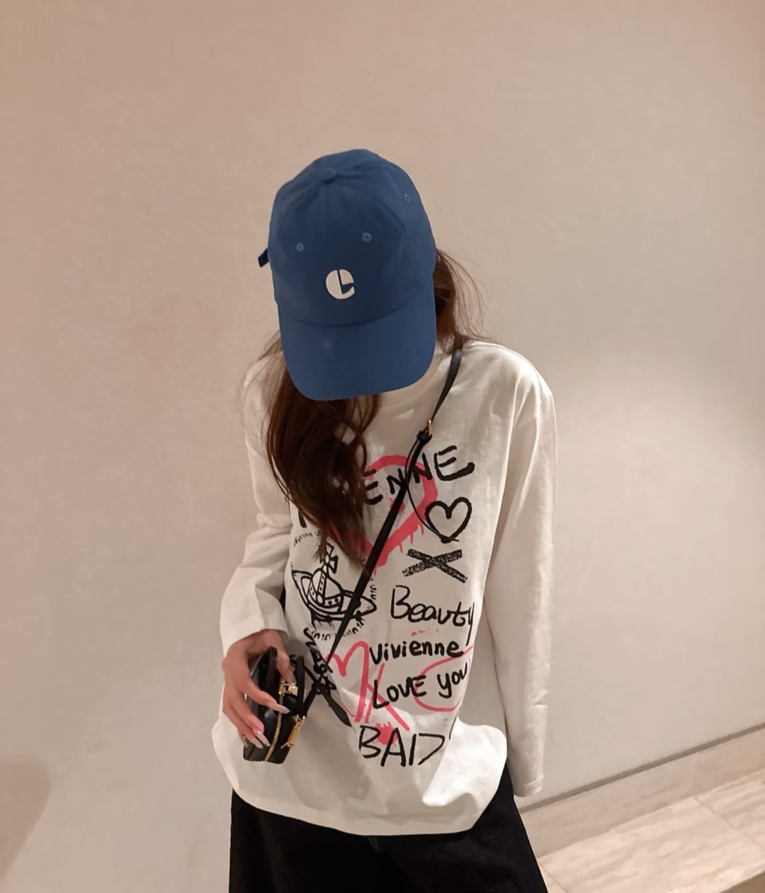 Vivienne Westwood 白色 經典塗雅圖案 長袖Tee