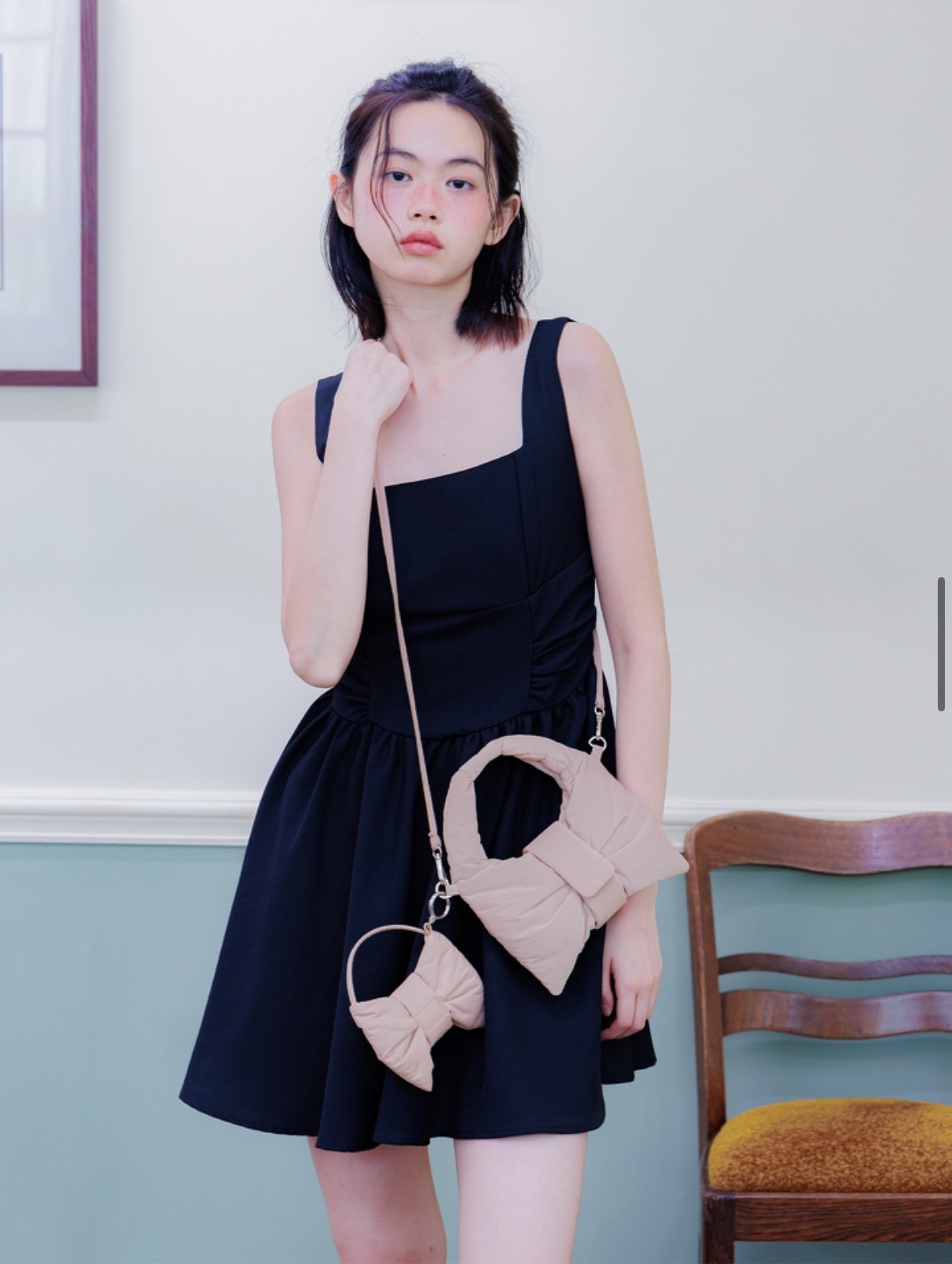 01.Mini Riho bag - 迷你蝴蝶弧形提把（有背繩）