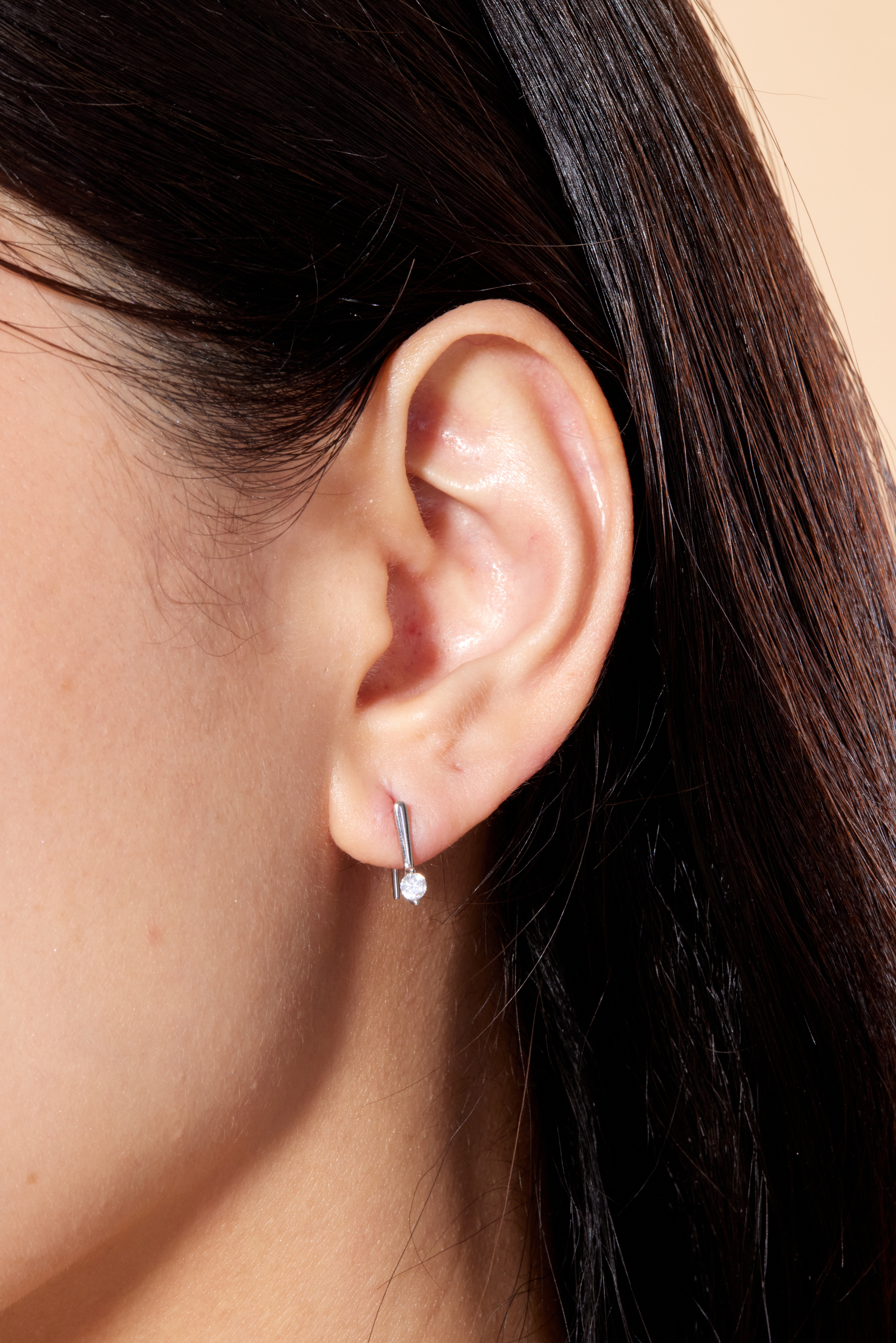 E2706 | 純銀耳勾鋯石耳環