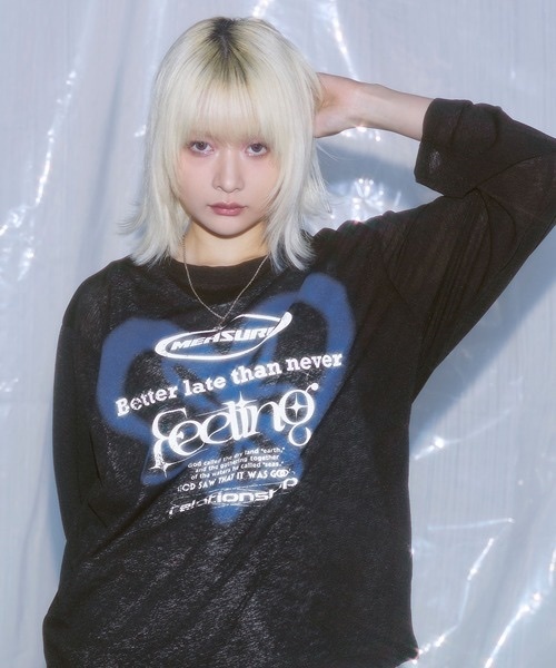 MSG / Y2K Graphic Sheer Long T-Shirt