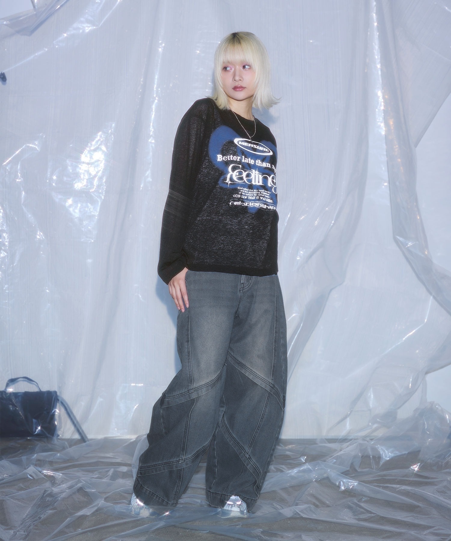 MSG / Y2K Graphic Sheer Long T-Shirt