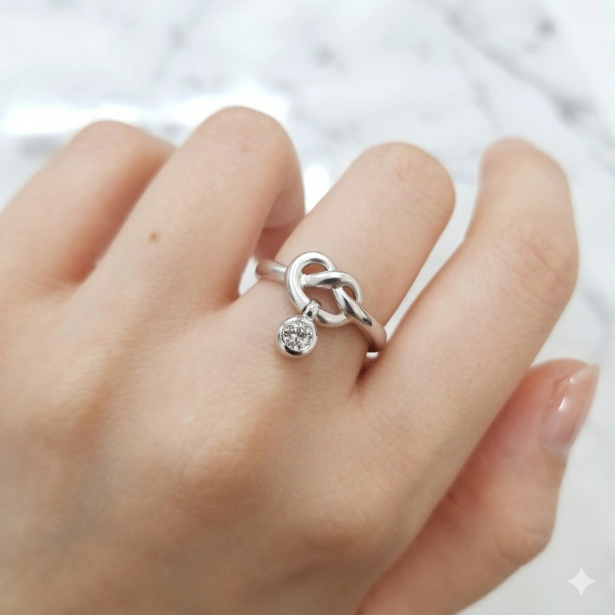 全新18K白金【單粒16份鑽石】戒指