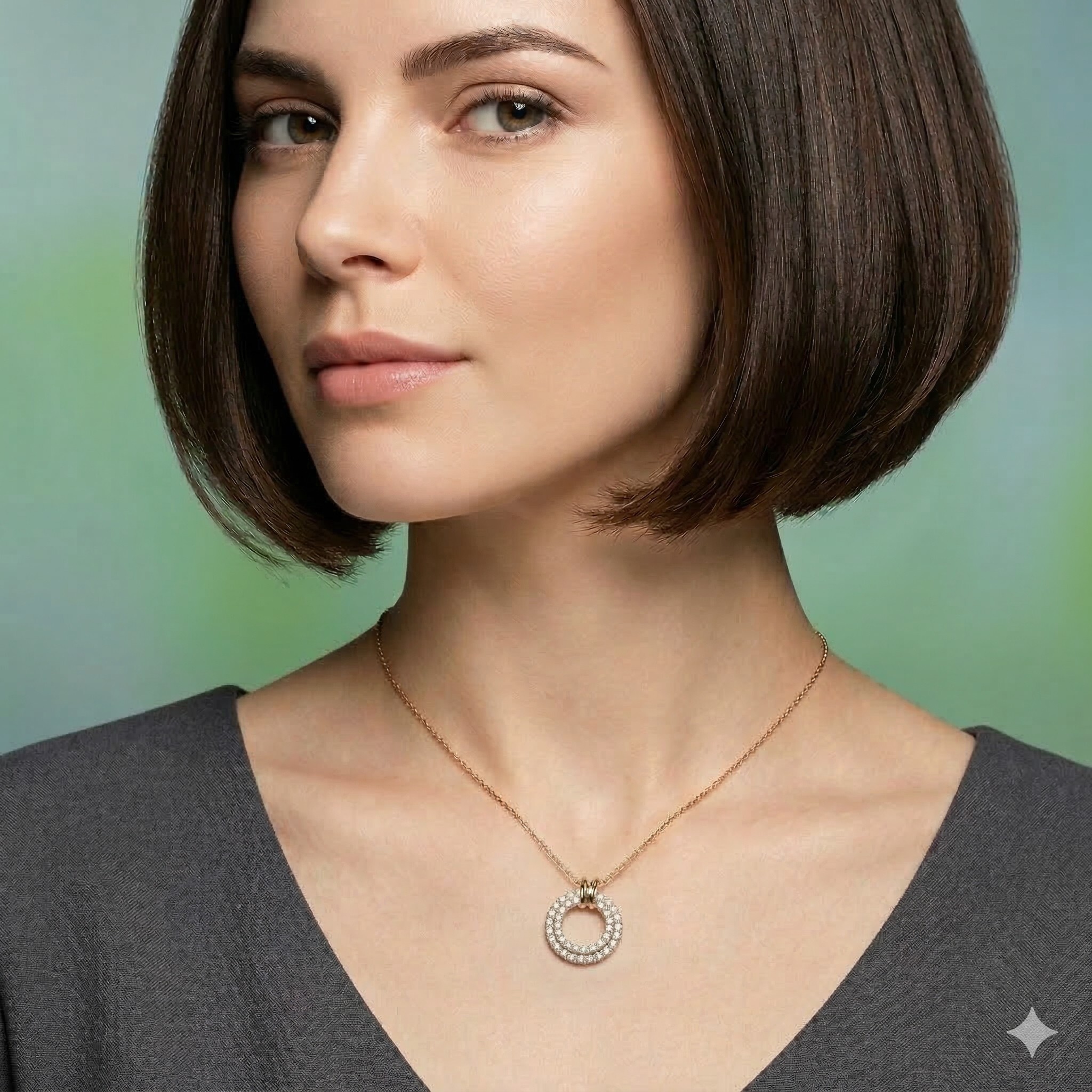 全新18K黃金38份鑽石吊墜