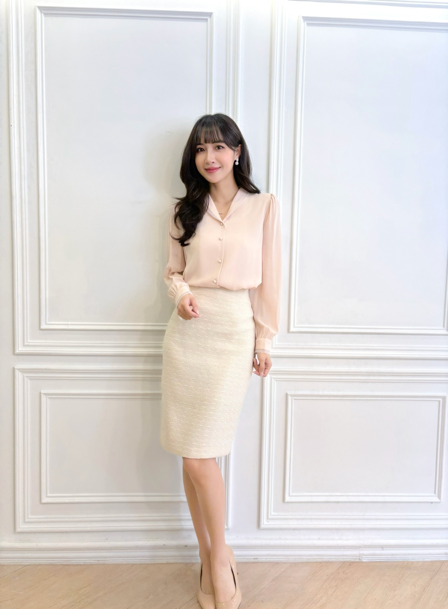 絕美翻領透紗襯衫