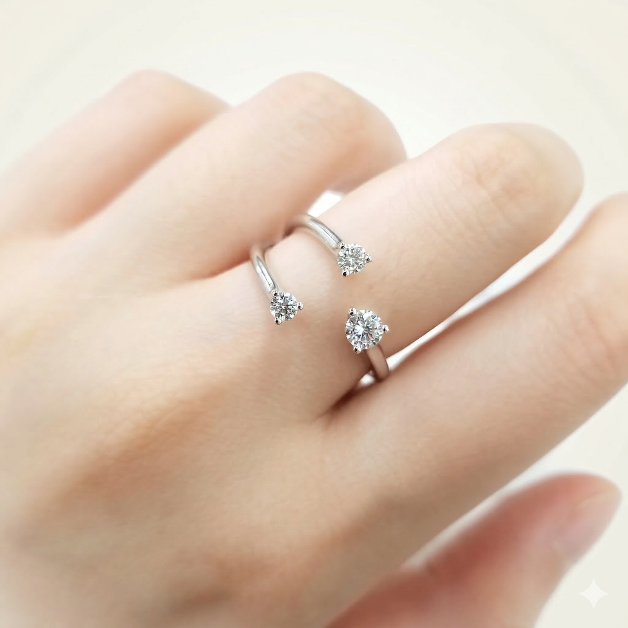 全新18K白金35份鑽石戒指