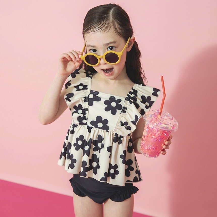 日本 90-150 荷葉吊帶背心泳衣套裝 12色