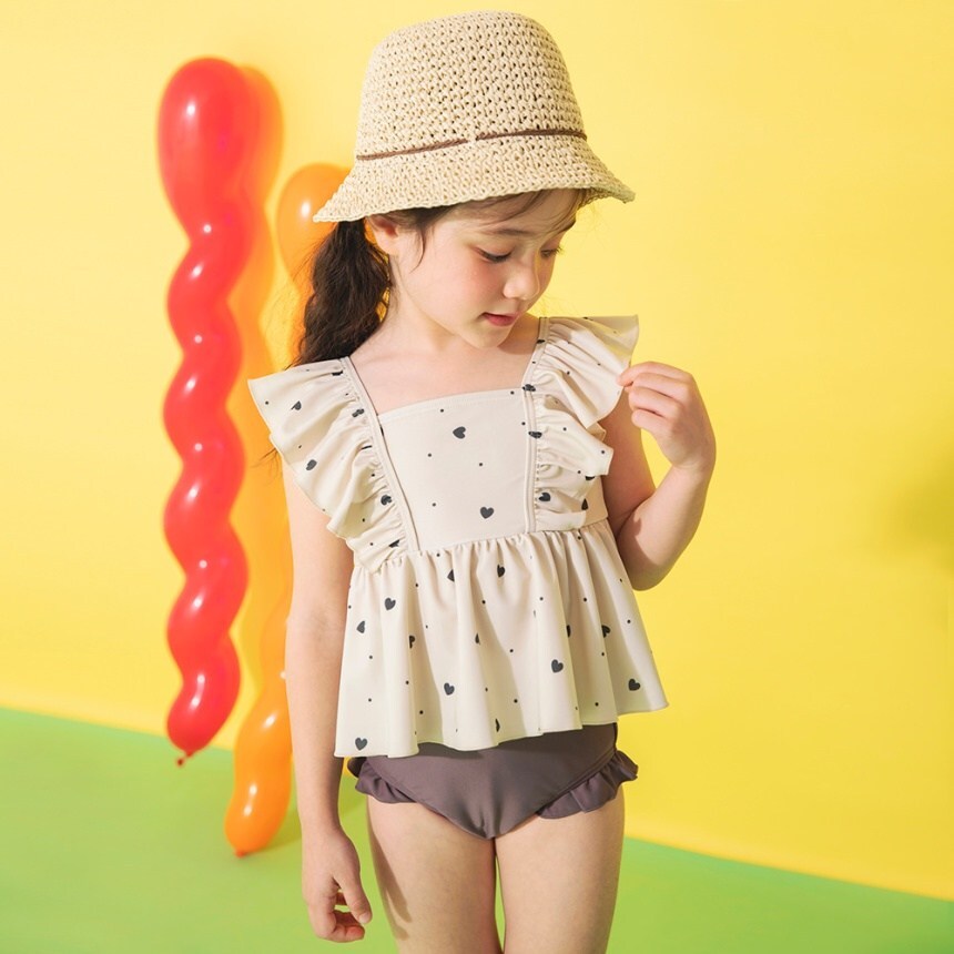 日本 90-150 荷葉吊帶背心泳衣套裝 12色