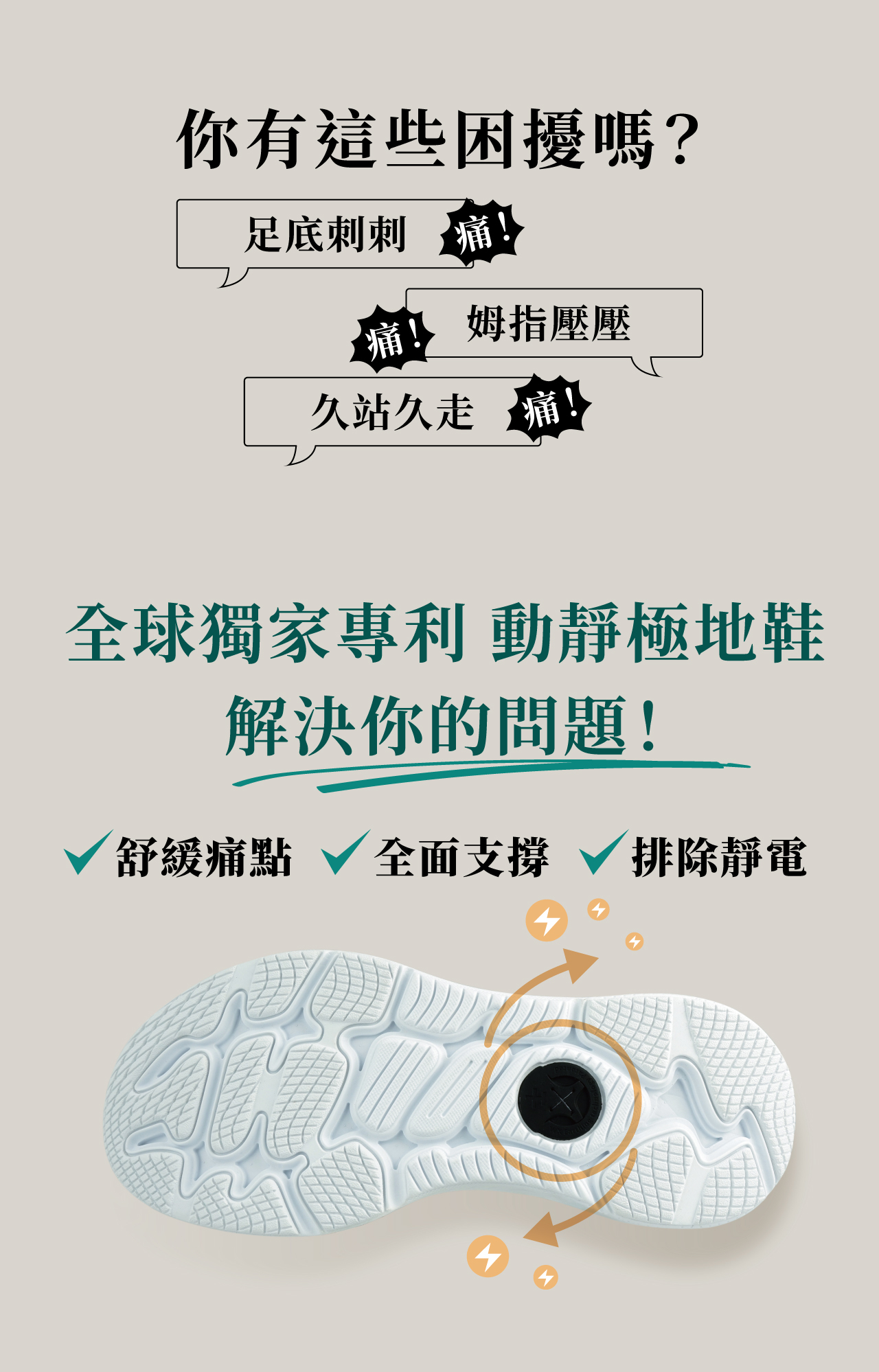 USTINI我挺你健康鞋動靜極地鞋排靜電鞋