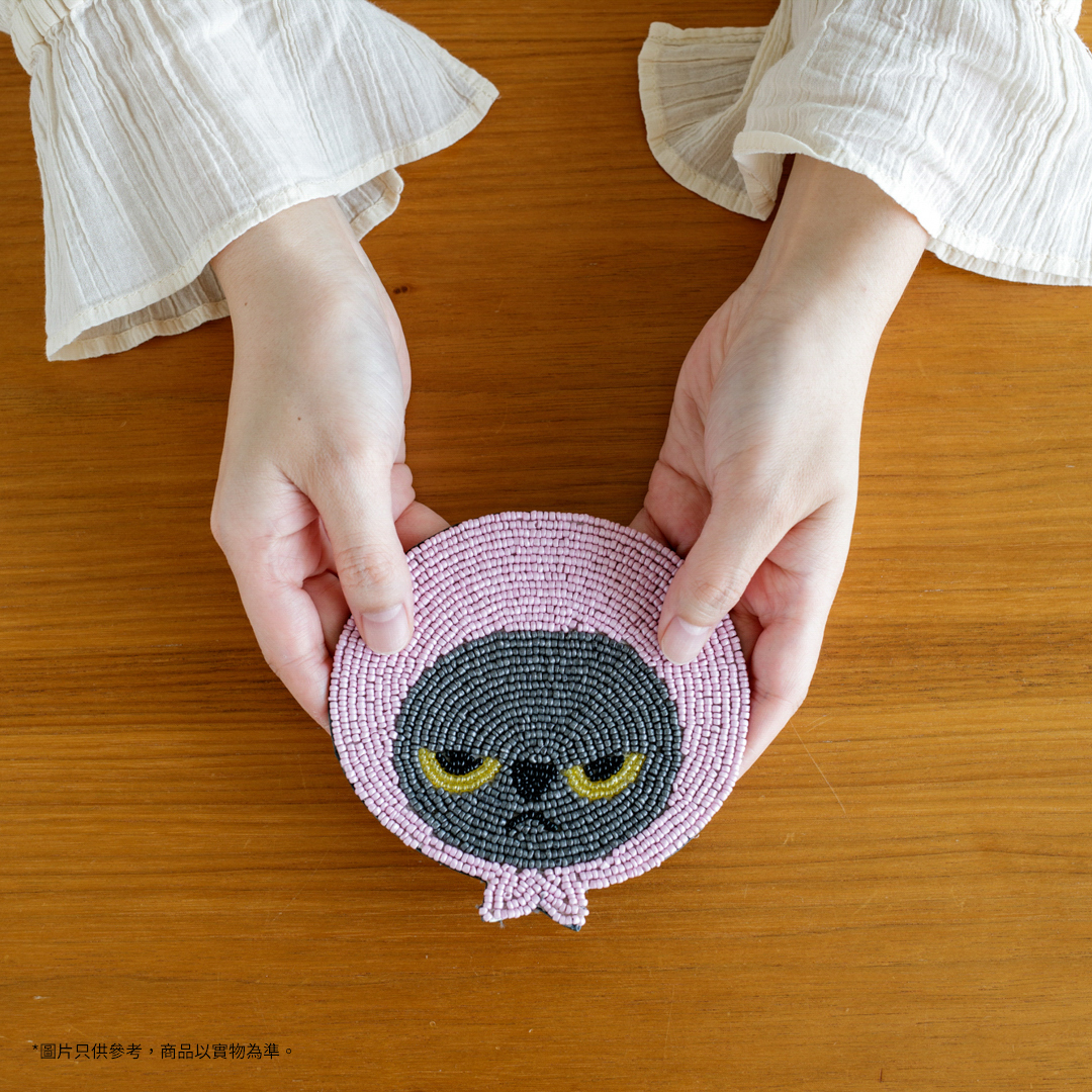 Angry Machiko珠子杯墊  (角色大頭造型)