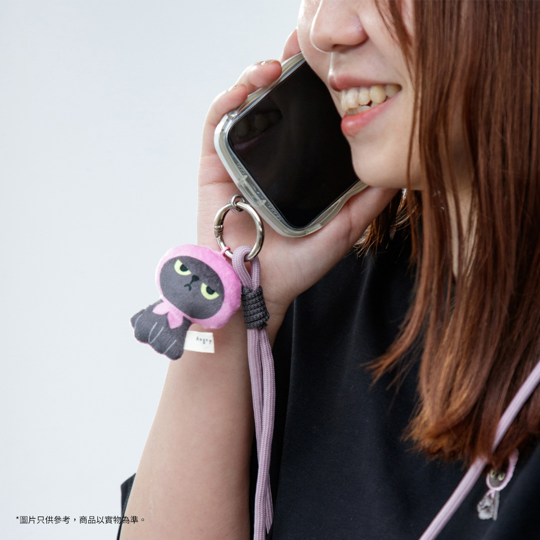 Angry Machiko掛頸電話繩 (淡粉色)
