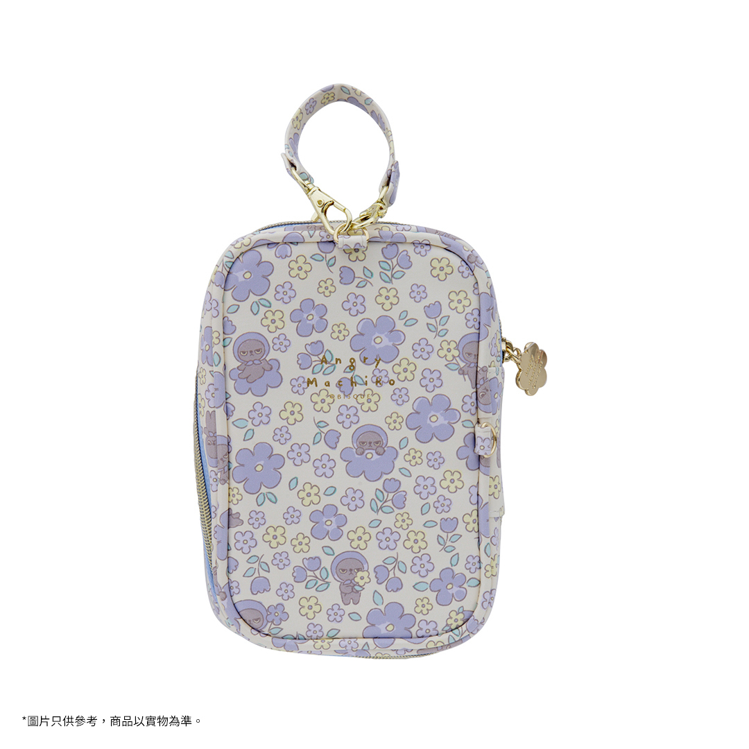 Angry Machiko化妝袋連證件套 (藍色)