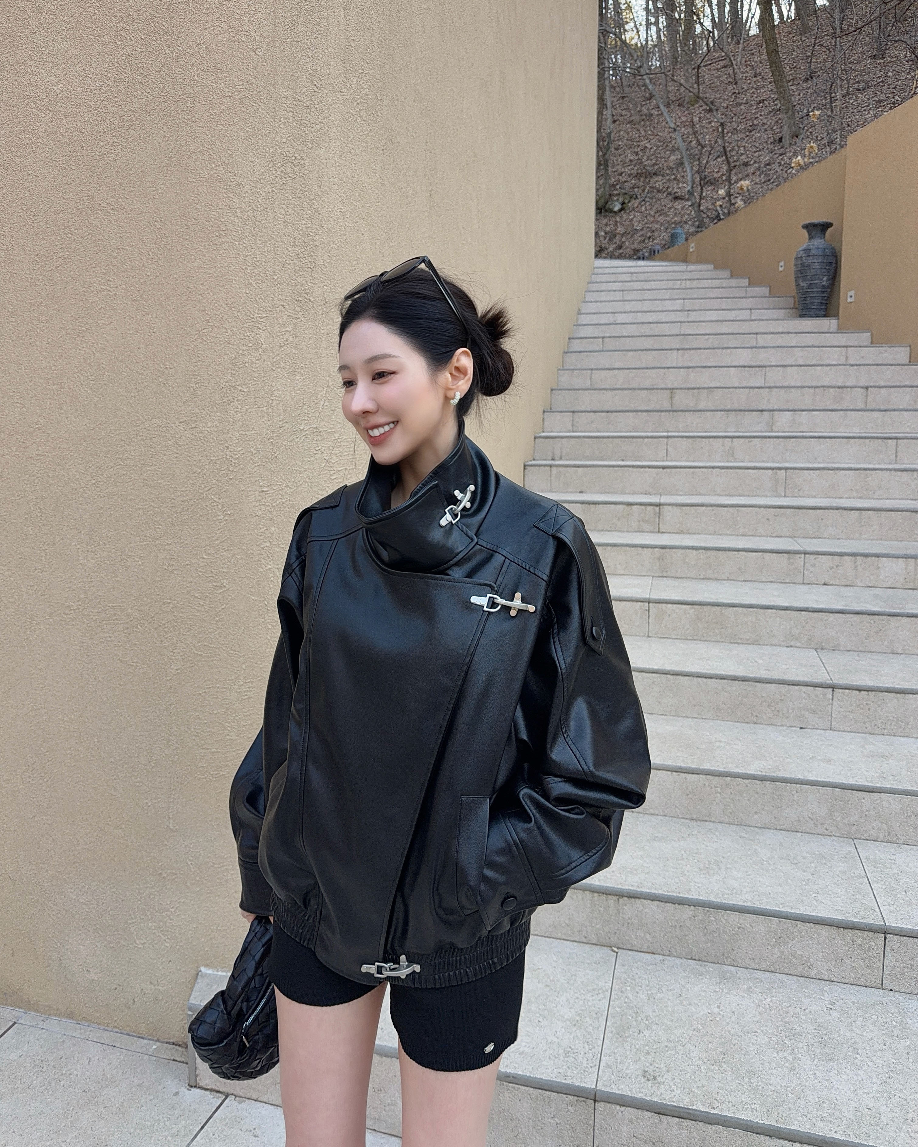 O3031 霧面騎士皮外 / 黑