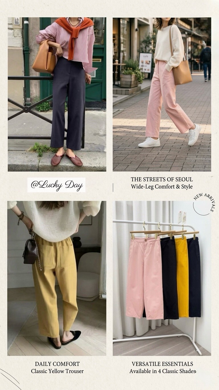 202629-挺版1釦直筒休閒斜紋長褲