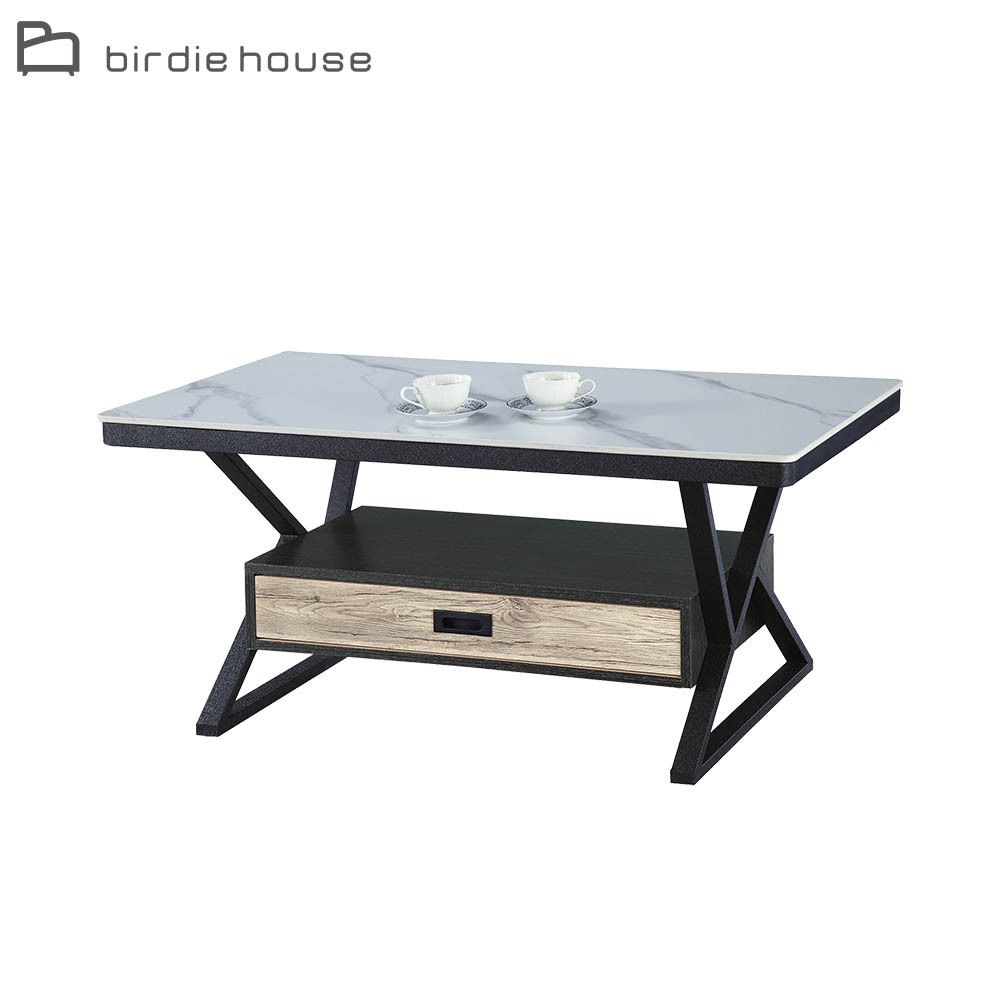柏蒂家居-嘉蘭工業風4尺岩板大茶几