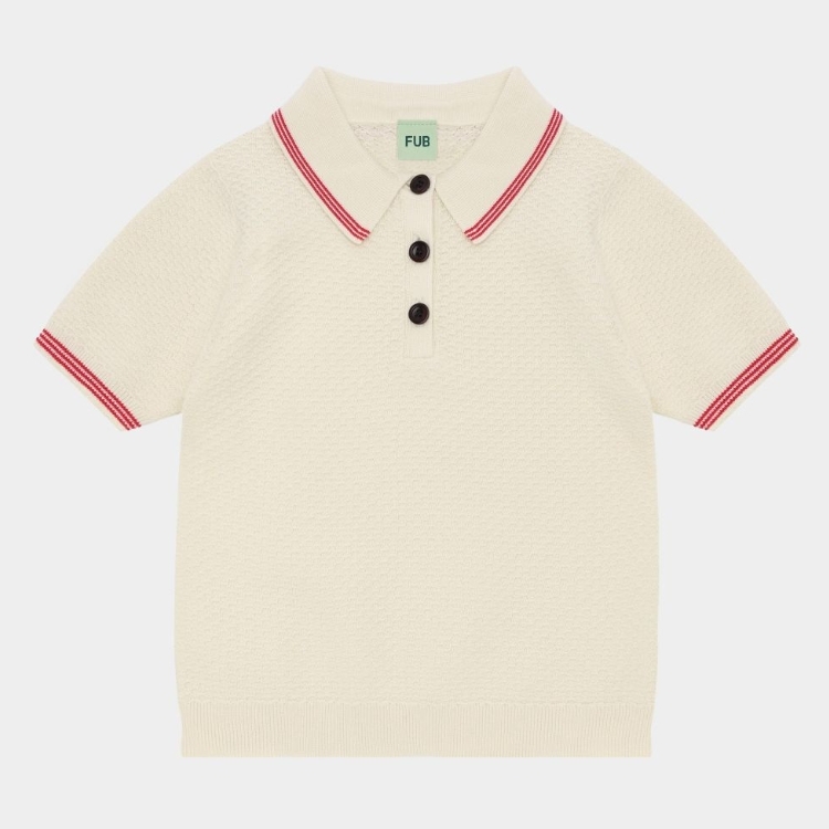 FUB 撞色Polo領上衣 Pique Polo - ecru